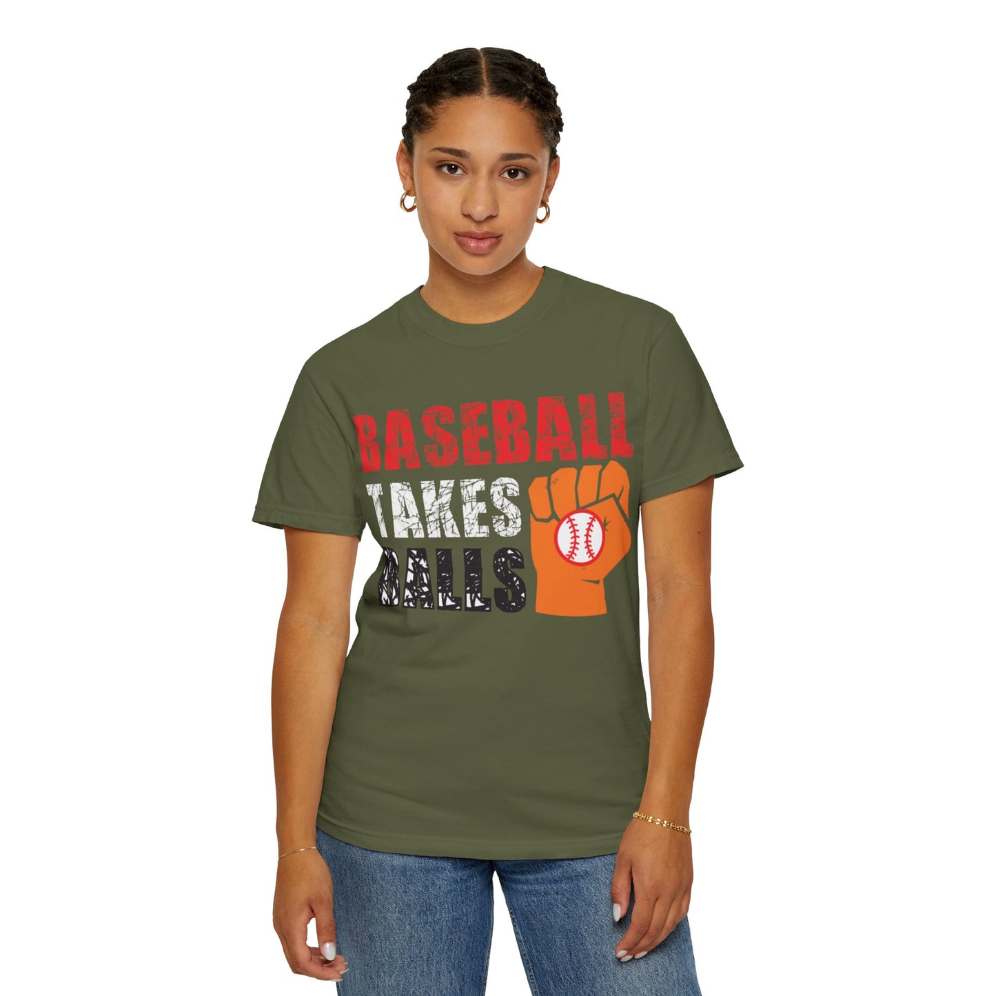Baseball Takes Ball Defensive Prowess Tee Fielding Excellence Outfield Expertise Unisex Heavy Cotton T-Shirt