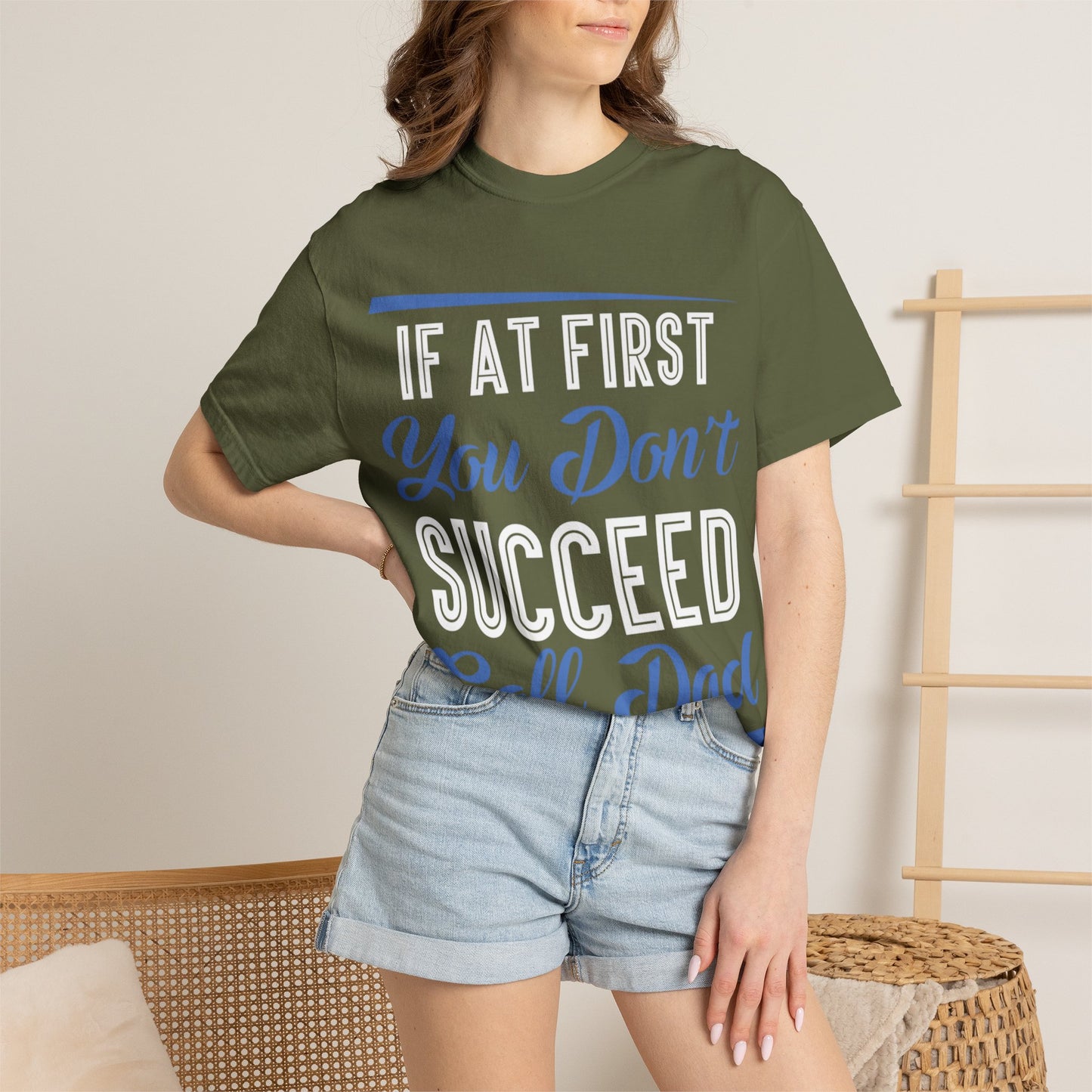 If At First You Don’t Succeed Call Dad Family Moments Fatherly Care Family Values Passion Graphic Print Style Tee Gift For Friends Family Fathers Day Birthday Celebrations Special Events Casual Wear