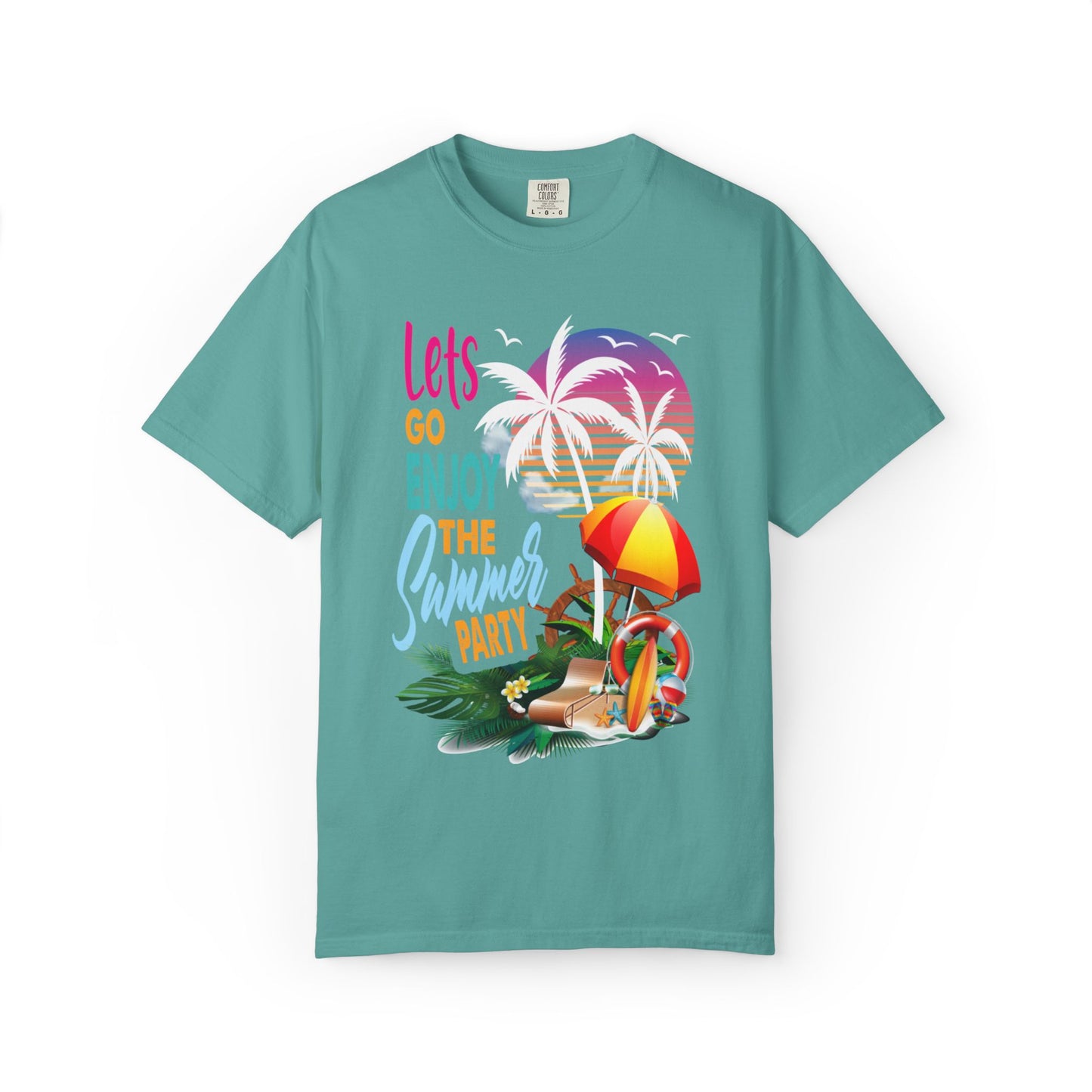 Exciting Lets Go Enjoy The Summer Party Summer Adventure Camp Beach Days Ice Cream Road Trips Unisex Heavy Cotton T-Shirt