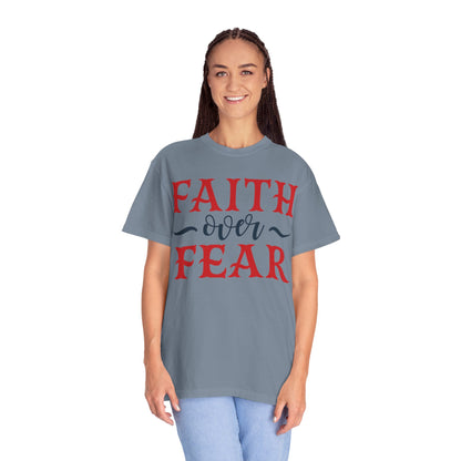 Faith Over Fear Stop Wishing Start Doing Action Goal Setting Modern Tee Achievement Self-Improvement Unisex Heavy Cotton T-Shirt