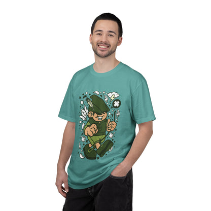 Rhino Robin Hood Folklore Mashup Tee Forest Guardian Adventure Story Fantasy Character Unisex Heavy Cotton T-Shirt