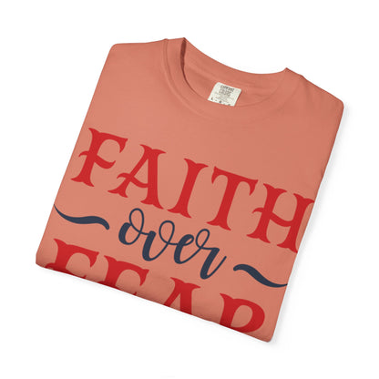 Faith Over Fear Stop Wishing Start Doing Action Goal Setting Modern Tee Achievement Self-Improvement Unisex Heavy Cotton T-Shirt