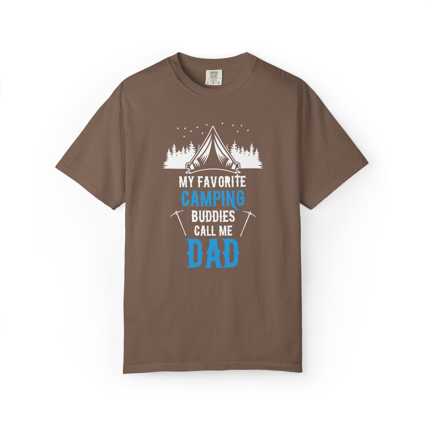 Funny My Favorite Camping Buddies Call Me Dad Sarcastic Adventure Mountains Hiking Stars Unisex Heavy Cotton T-Shirt
