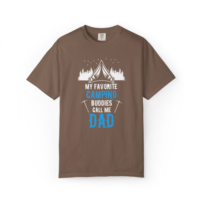 Funny My Favorite Camping Buddies Call Me Dad Sarcastic Adventure Mountains Hiking Stars Unisex Heavy Cotton T-Shirt