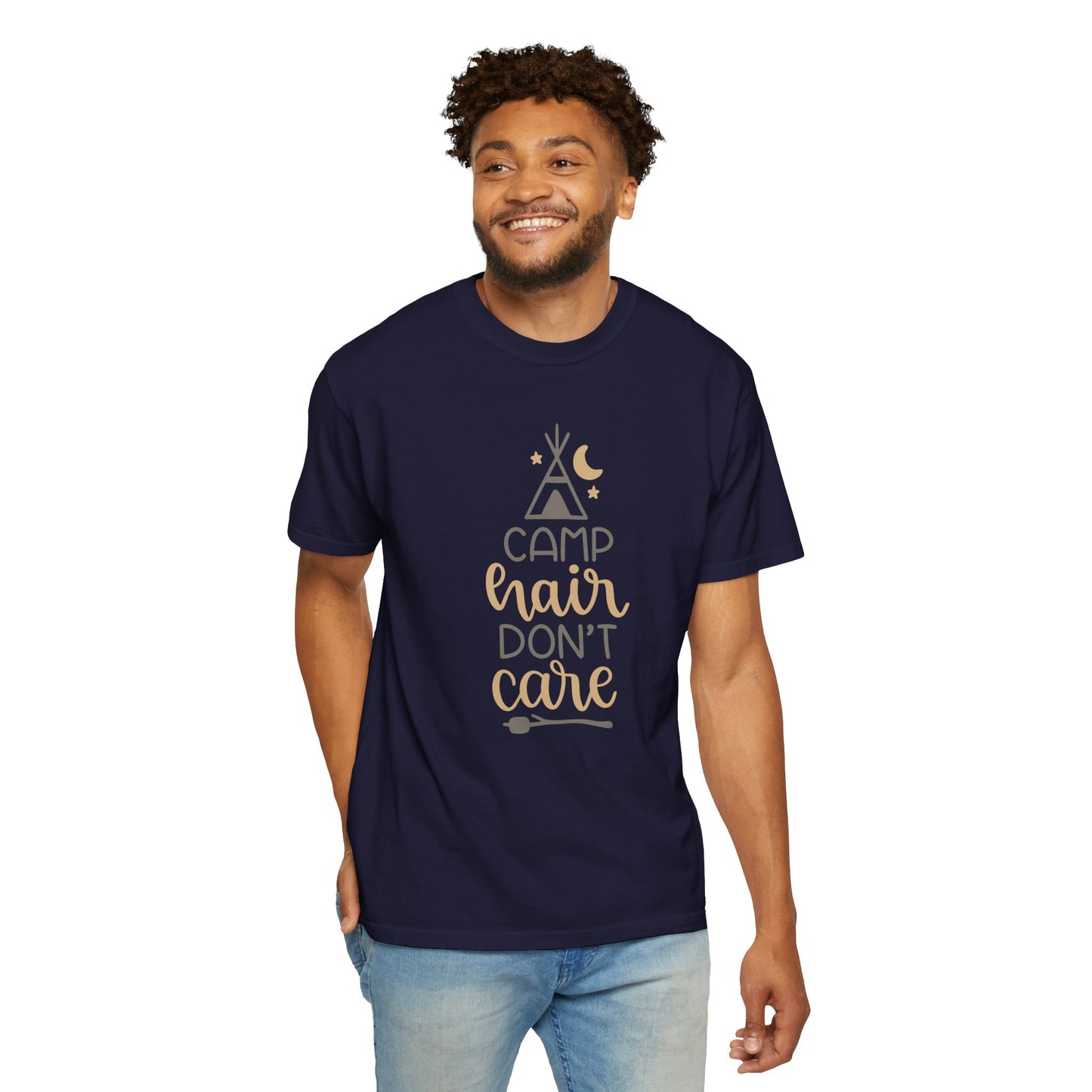 Camp Hair Don’t Care Adventure Mountain Tee Fun Activities Unisex Heavy Cotton T-Shirt