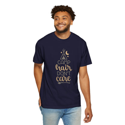 Camp Hair Don’t Care Adventure Mountain Tee Fun Activities Unisex Heavy Cotton T-Shirt