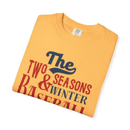 The Two Seasons Winter & Baseball Pitcher’s Snow Peace Tee Scoreboard Smiles Inning Of Joy Unisex Heavy Cotton T-Shirt