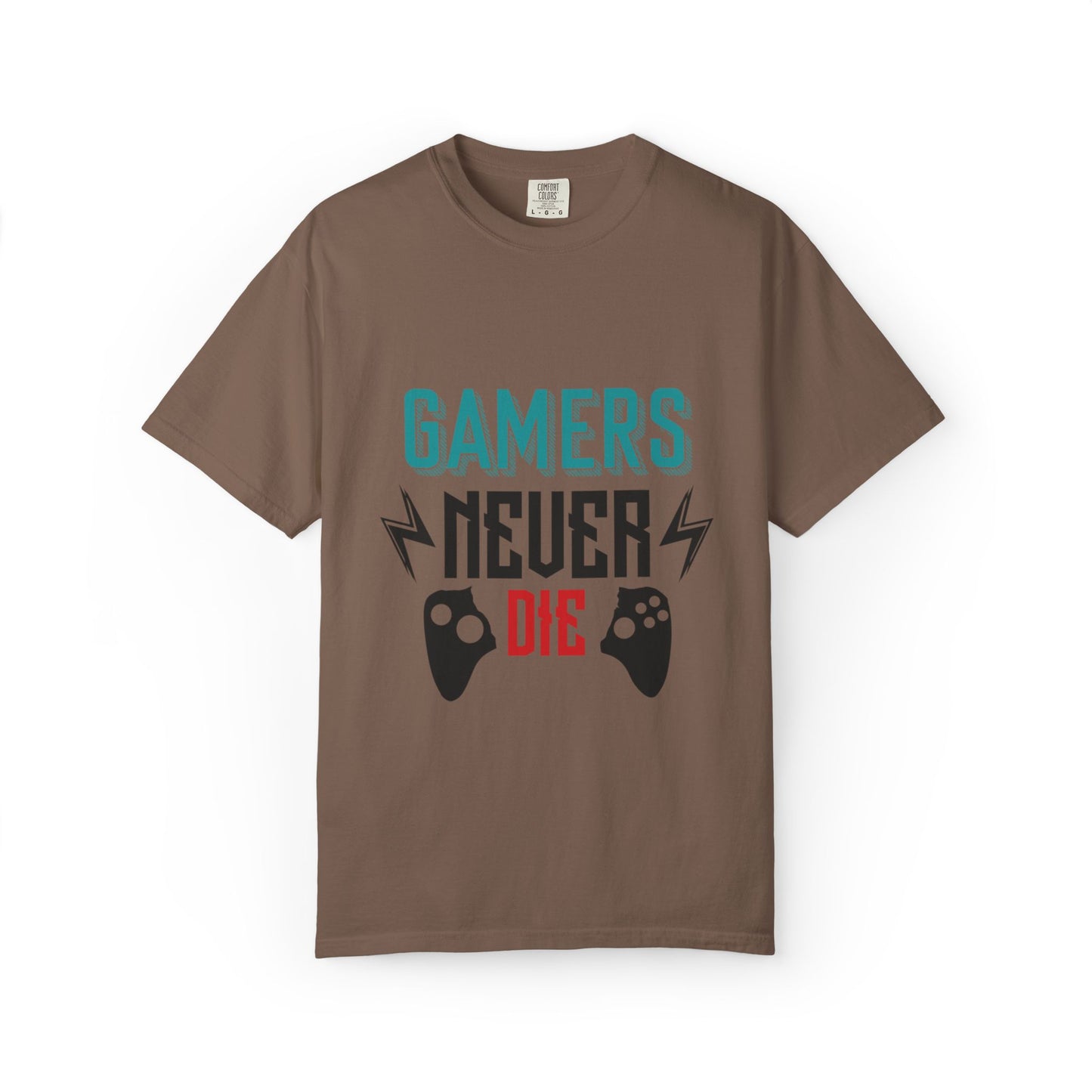Gamers Never Die Warriors Tee Non-Stop Playing Obsession Mastery Thrill Unisex Heavy Cotton T-Shirt