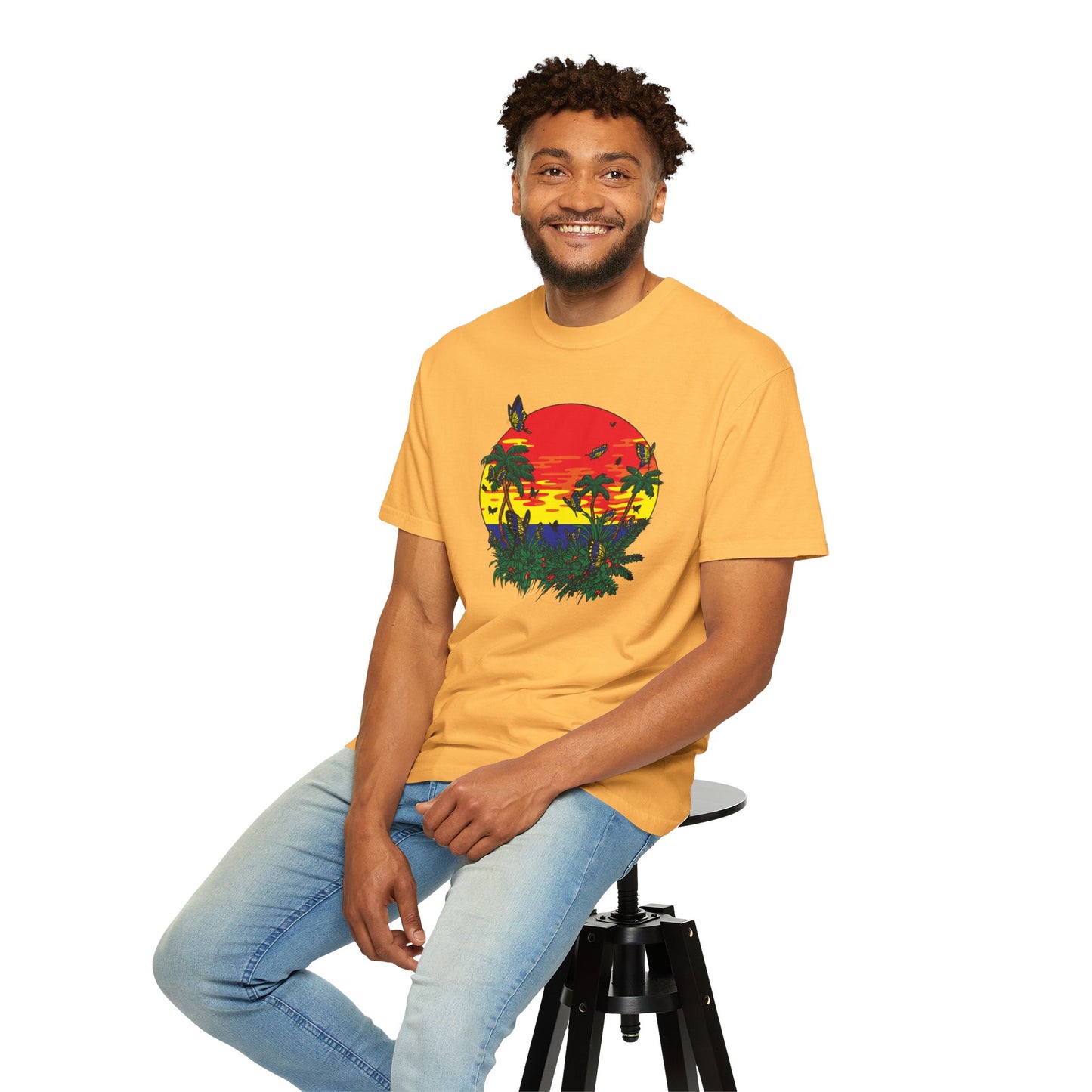 Palm Trees Island Summer Trendy Tee Sunshine Days Ice Cream Summer Camp Beachcombing Anchor Unisex Heavy Cotton T-Shirt