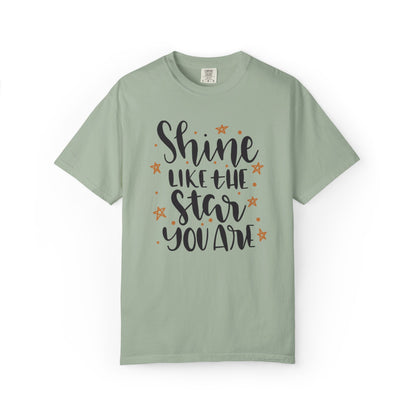 Shine Like A Star You Are Keep Trying Determination Tee Hard Work Success Unstoppable Hustle Fame Unisex Heavy Cotton T-Shirt