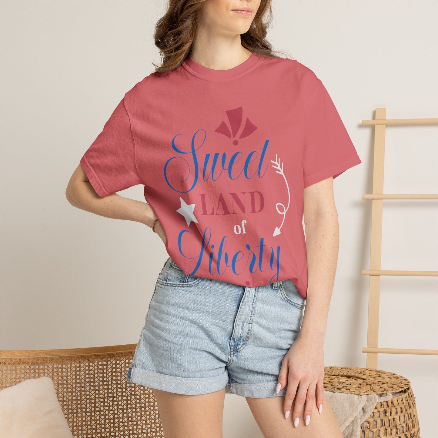 Sweet Land Of Liberty Equality American Values Country Love USA Flag Patriotic Tee Loyalty Fairness Unity Unisex Heavy Cotton T-Shirt