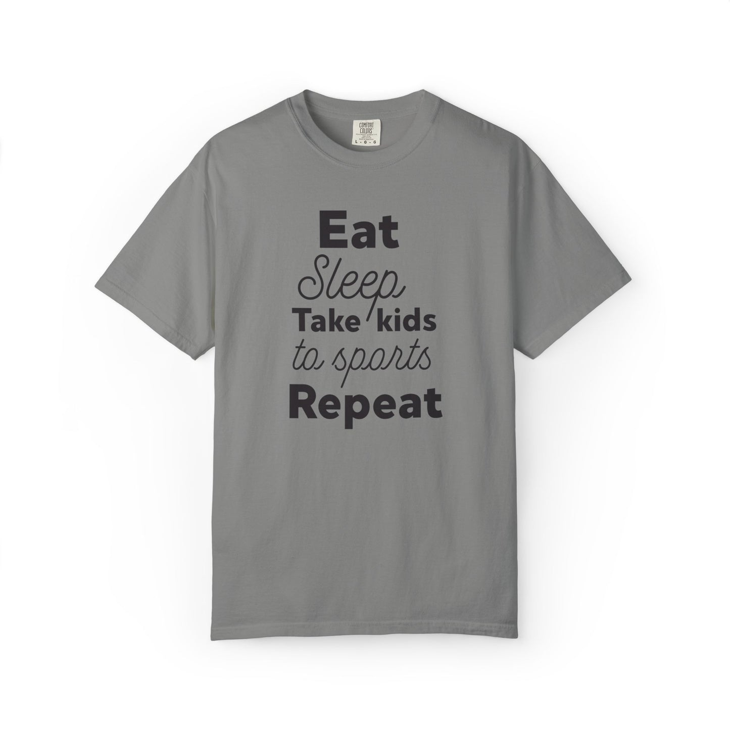 Eat Sleep Take Kids Motherhood Blessings Life Giver Mummy’s Tee Supermom Busy Schedule Duties Forever Same Routine Players Unisex Heavy Cotton T-Shirt