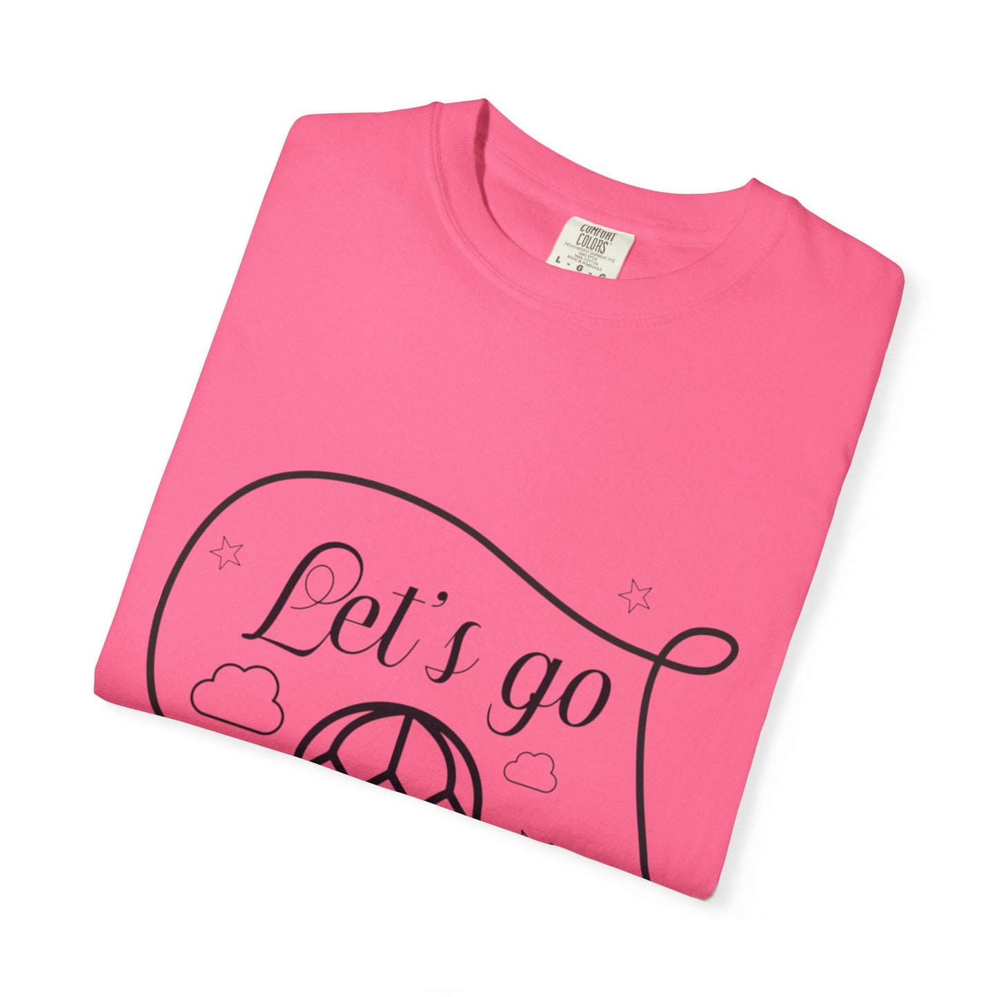 Let’s Go On An Adventure Nature Exploration Bonfire Travel Lovers Tee Freedom Hot Air Balloon Unisex Heavy Cotton T-Shirt