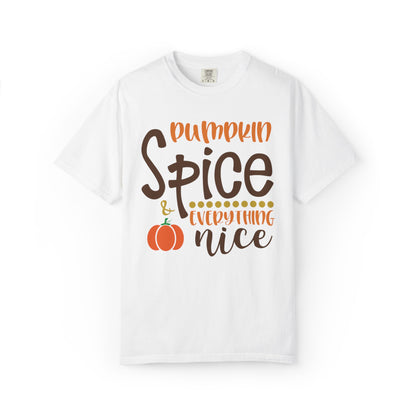 Pumpkin Spice & Everything Nice Halloween Autumn Delight Pumpkin Lovers Tee Seasonal Spices Fall Fusion Unisex Heavy Cotton T-Shirt