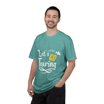 Let’s Go Touring Trendy Tee Travel Addict Exploring Adventurous Tour Lover Tourist Journey Unisex Heavy Cotton T-Shirt