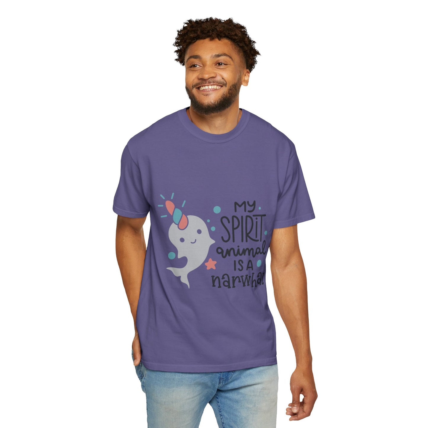 My Spirit Animal Is a Narwhal Unicorn Of The Sea Tusk Tee Inuit Culture Migration Unisex Heavy Cotton T-Shirt