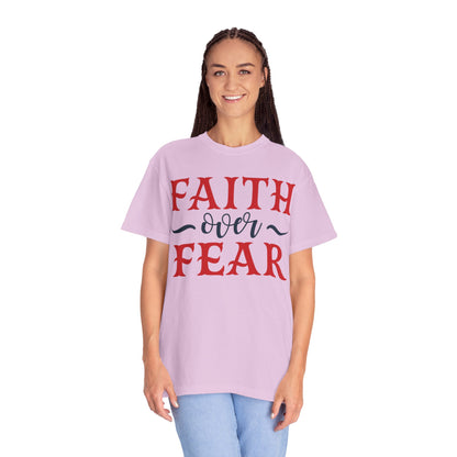 Faith Over Fear Stop Wishing Start Doing Action Goal Setting Modern Tee Achievement Self-Improvement Unisex Heavy Cotton T-Shirt