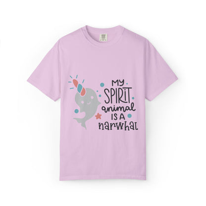 My Spirit Animal Is a Narwhal Unicorn Of The Sea Tusk Tee Inuit Culture Migration Unisex Heavy Cotton T-Shirt