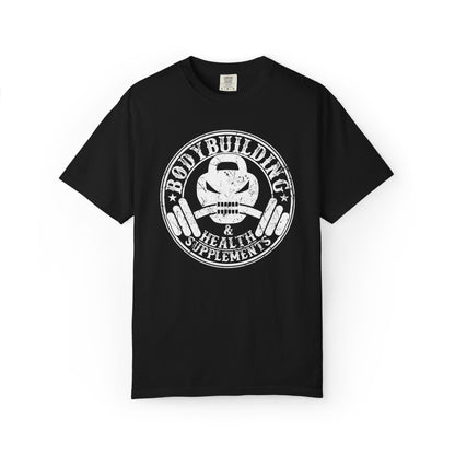 Body Building & Health Supplements Trendy Tee Health Conscious Fitness Freak Exercise Motivation Gym Dedication Unisex Heavy Cotton T-Shirt