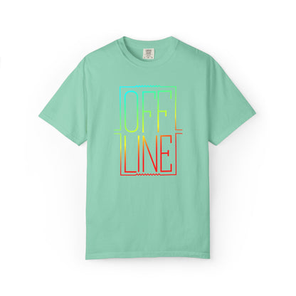Offline Graphic T-Shirt — Retro Neon Text Tee
