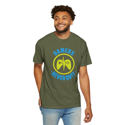 Inspirational Gamers Never Quit Virtual Immortality Forever A Gamer Immortalized In Pixels Unisex Heavy Cotton T-Shirt
