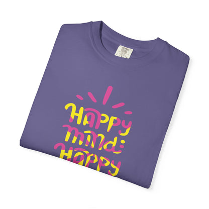 Happy Mind Happy Life Love Hope Worship Eternity Tee Peaceful Living Religious Beliefs Unisex Heavy Cotton T-Shirt
