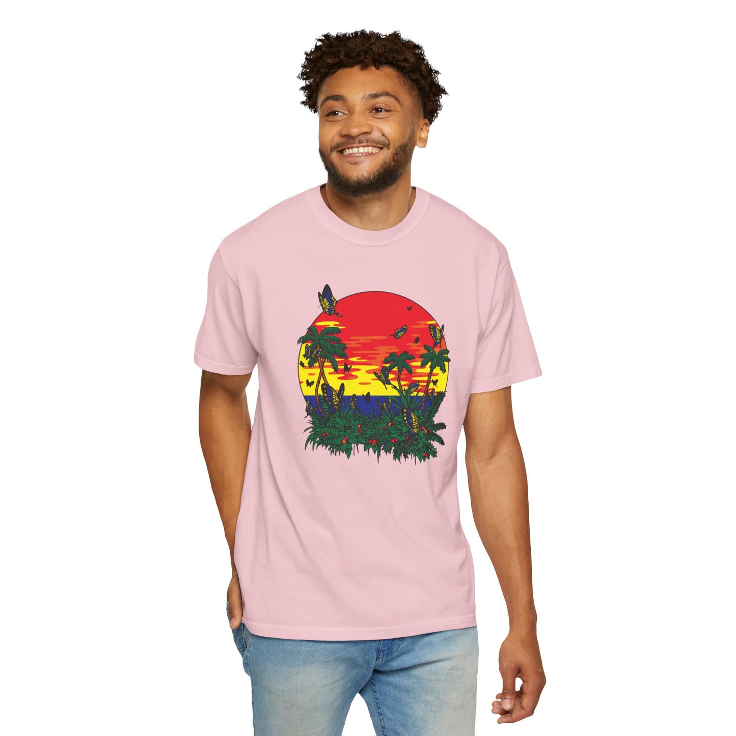 Palm Trees Island Summer Trendy Tee Sunshine Days Ice Cream Summer Camp Beachcombing Anchor Unisex Heavy Cotton T-Shirt