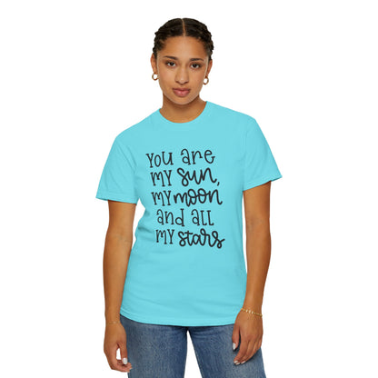 You Are My Sun My Moon And All My Stars Lovers Tee Hug Rainbow Passion Unconditional Soulful Connection Unisex Heavy Cotton T-Shirt