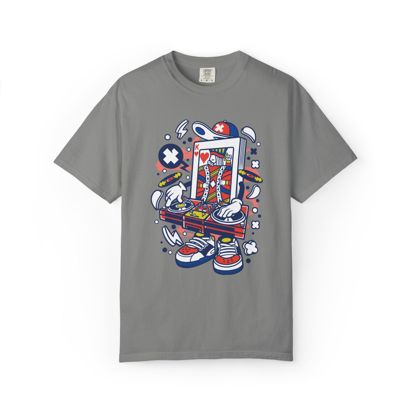 Dj King Play Card Hip Hop Vibes Trends Pop Visuals Tee Remixes Music Producer Unisex Heavy Cotton T-Shirt