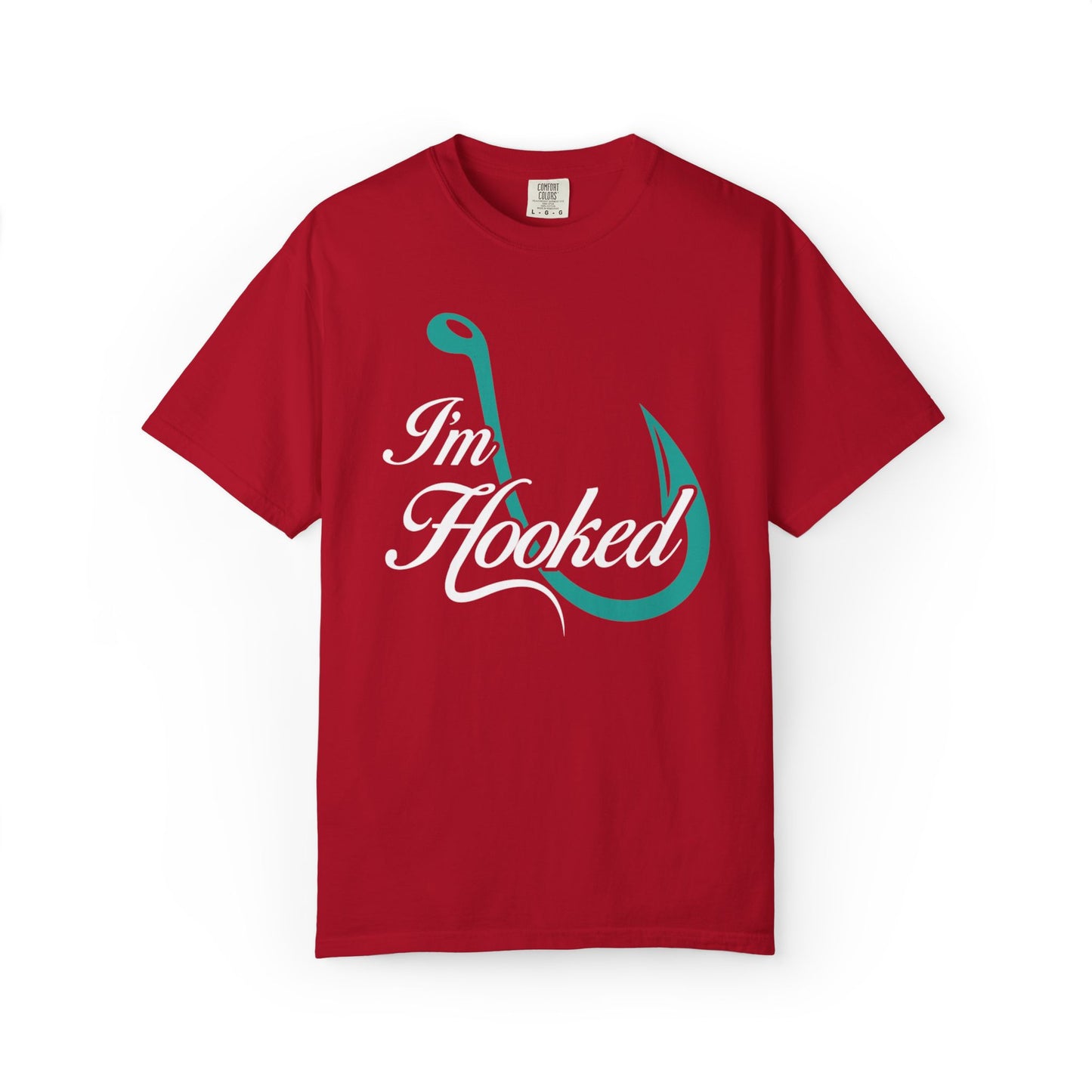 Funny I’m Hooked Rod and Reel Tackle Box Catch Of The Day Sarcastic Fishing Adventure Unisex Heavy Cotton T-Shirt