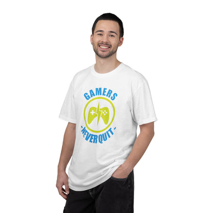 Inspirational Gamers Never Quit Virtual Immortality Forever A Gamer Immortalized In Pixels Unisex Heavy Cotton T-Shirt