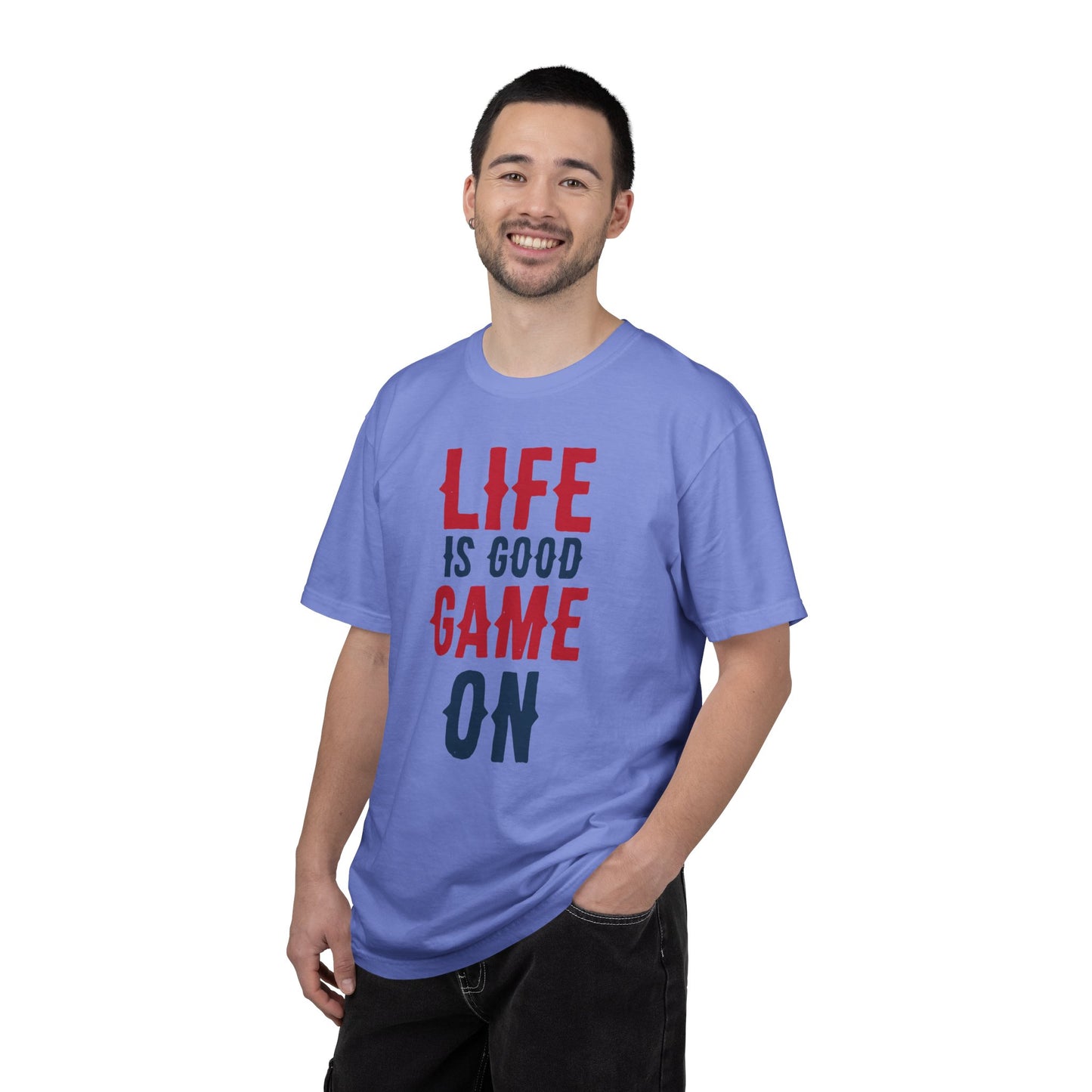 Life Is Good Game On Baseball Player Grand Slam Performers Tee Infield Magicians Batting Champions Unisex Heavy Cotton T-Shirt