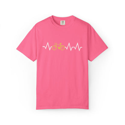 Funny Cycle Heart Beat Cycle Enthusiasm Pedal power Sarcastic Two Wheeled Adventures Unisex Heavy Cotton T-Shirt