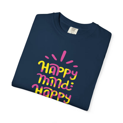 Happy Mind Happy Life Love Hope Worship Eternity Tee Peaceful Living Religious Beliefs Unisex Heavy Cotton T-Shirt