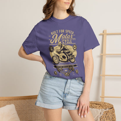 Built For Speed Motorcycle Custom Engine Club Motorbike Lovers Trendy Tee High-speed Rider Adventure Racer Unisex Heavy Cotton T-Shirt