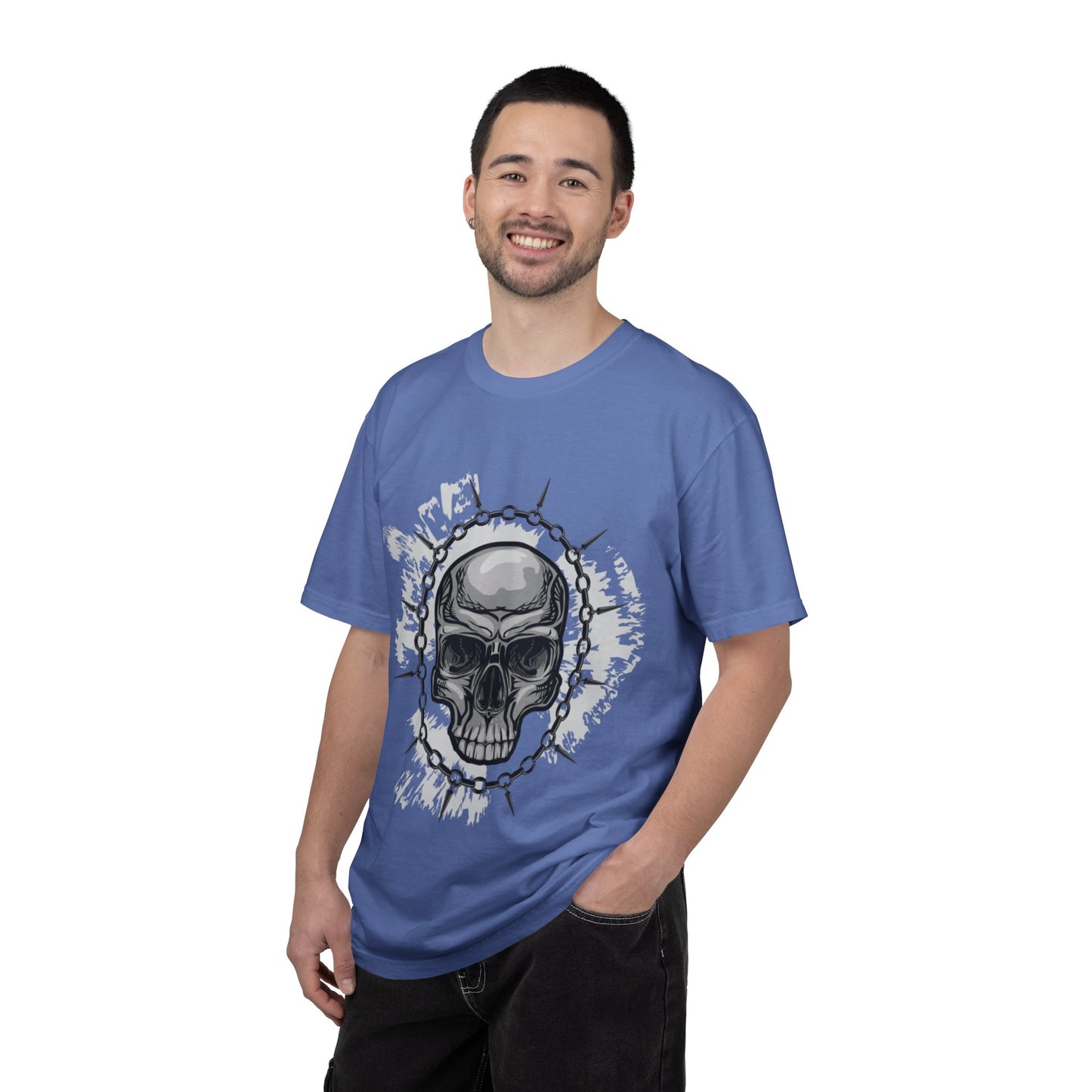 Chain Skull Cranium Head Anatomy Bones Trend Tee Horror Creepy Head X-ray Unisex Heavy Cotton T-Shirt