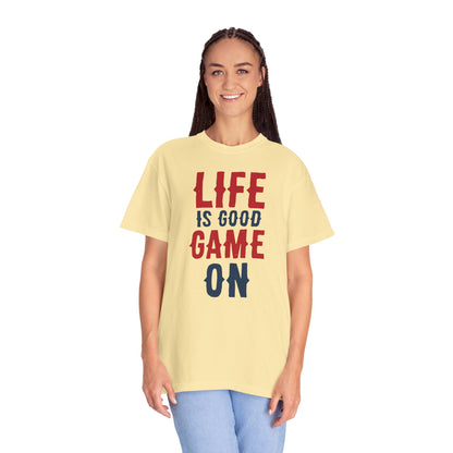 Life Is Good Game On Baseball Player Grand Slam Performers Tee Infield Magicians Batting Champions Unisex Heavy Cotton T-Shirt