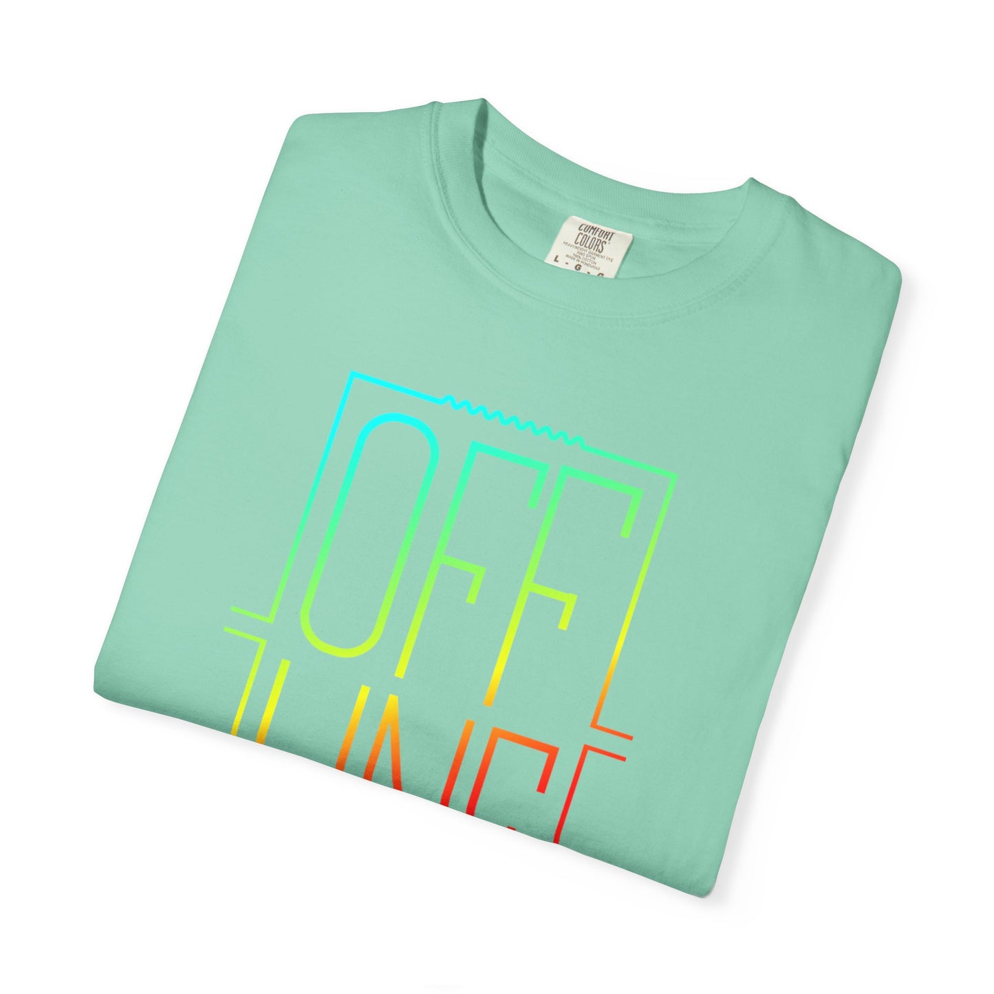 Offline Graphic T-Shirt — Retro Neon Text Tee