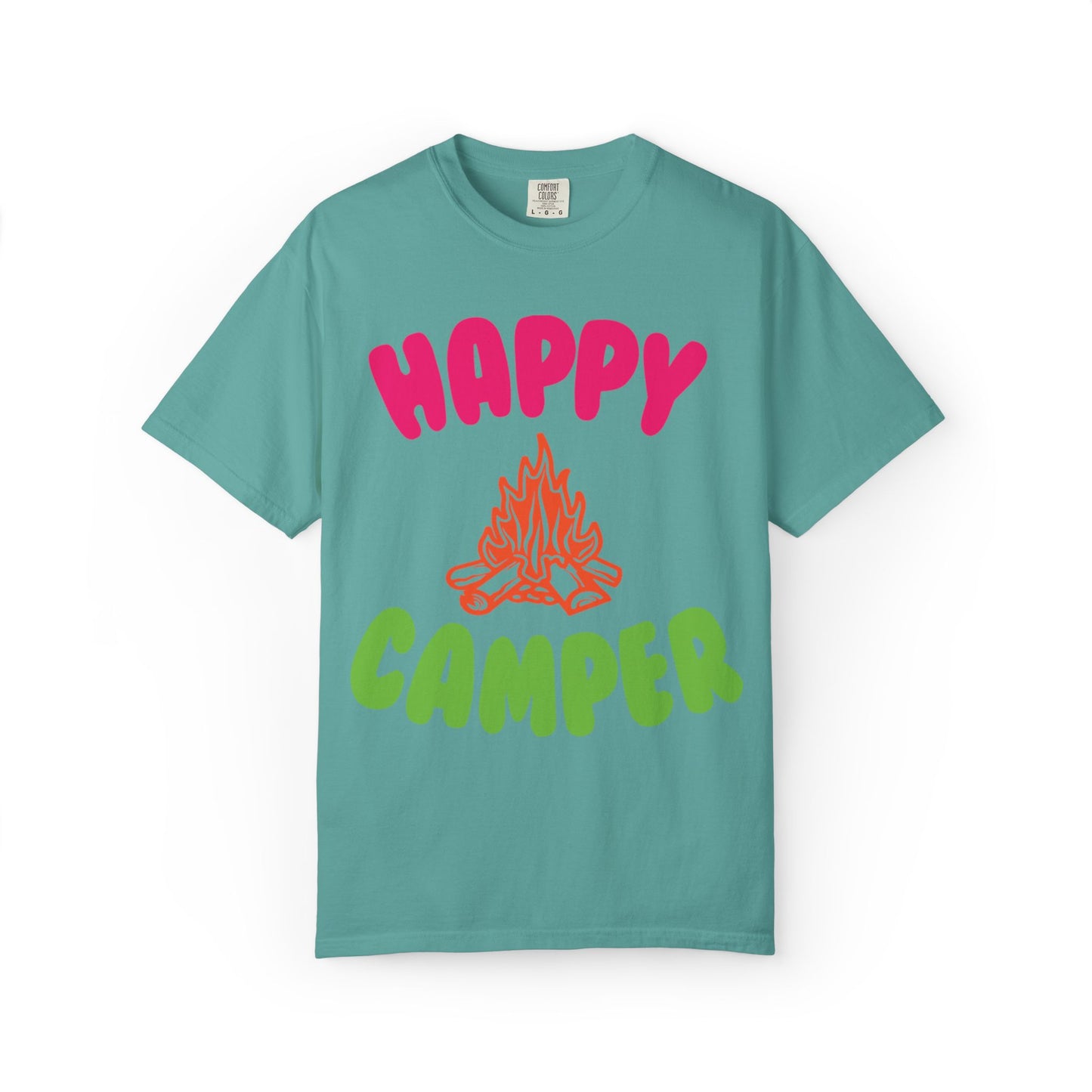 Happy Camper Freedom Fighter Adventure Lovers Tee Nature Exploration Bonfire Travel Van Unisex Heavy Cotton T-Shirt