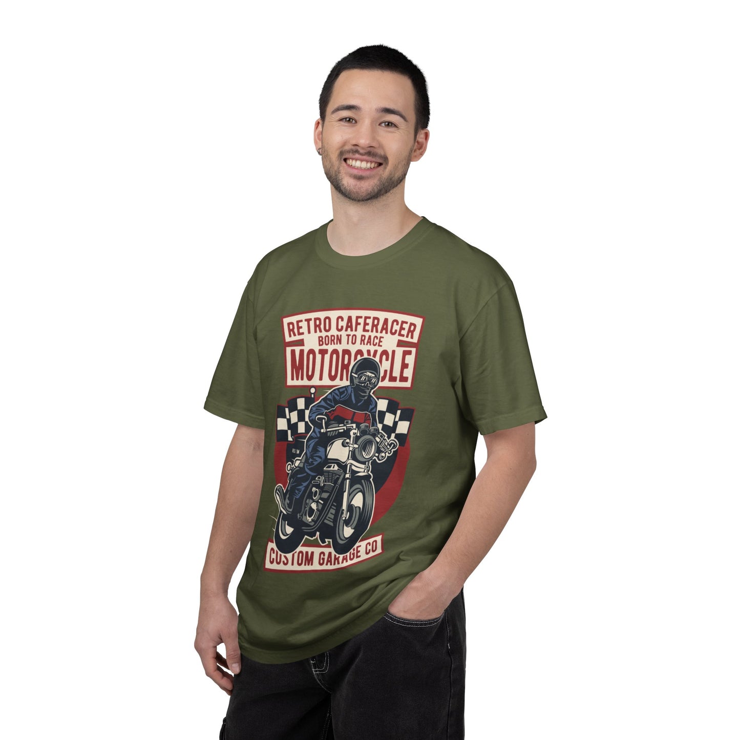 Retro Caferacer Vintage King Of The Road Classic Tee Bike Speed Racing Enthusiast Unisex Heavy Cotton T-Shirt