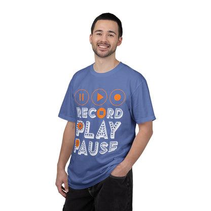 Thrilling Record Play Pause Playback Actions Sound Management Audio Functions Unisex Heavy Cotton T-Shirt