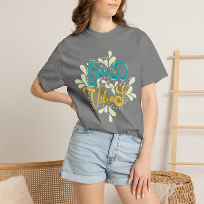 Good Vibes Motivational Tee Let Go Of Negativity Focus On Solutions Growth Mindset Unisex Heavy Cotton T-Shirt