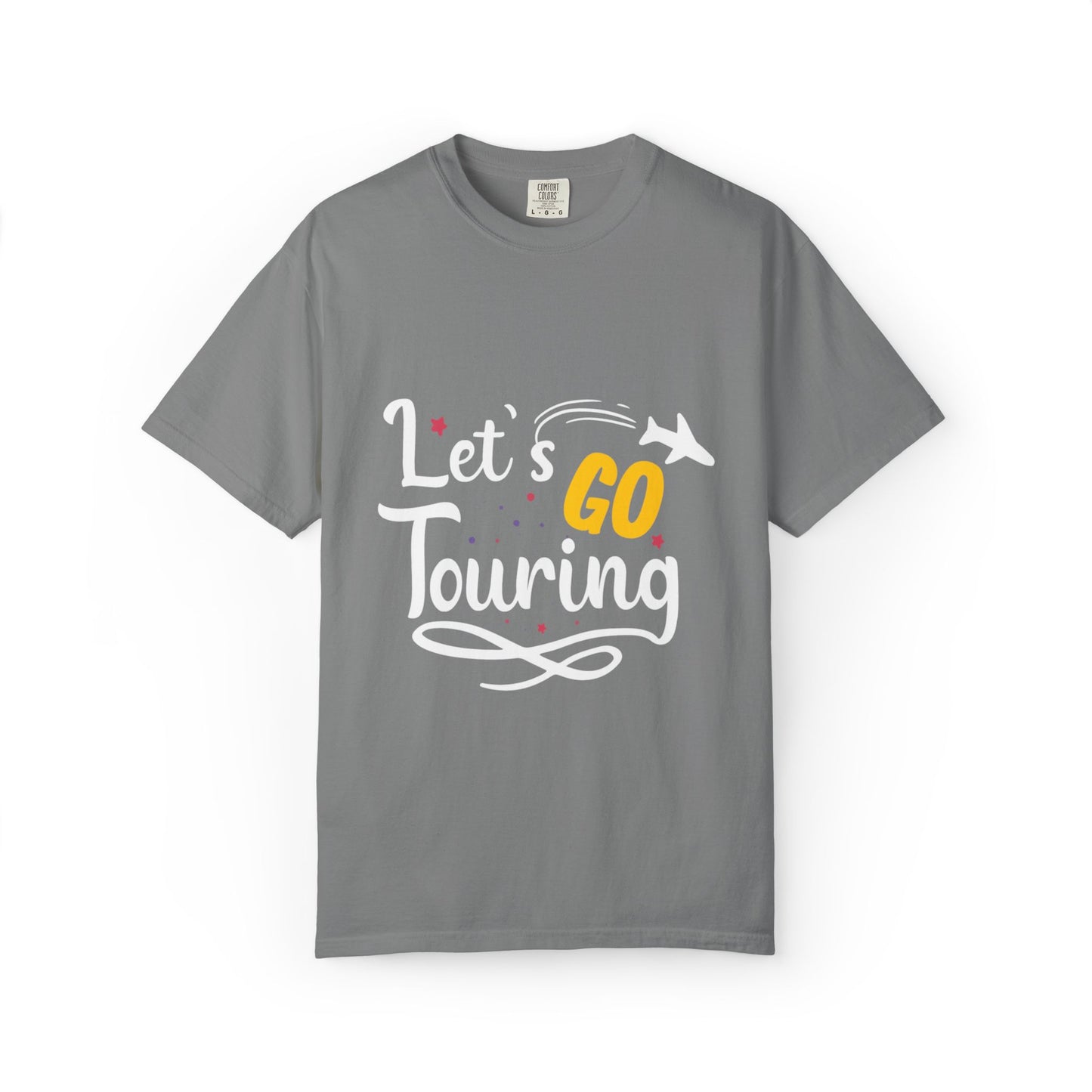 Let’s Go Touring Trendy Tee Travel Addict Exploring Adventurous Tour Lover Tourist Journey Unisex Heavy Cotton T-Shirt