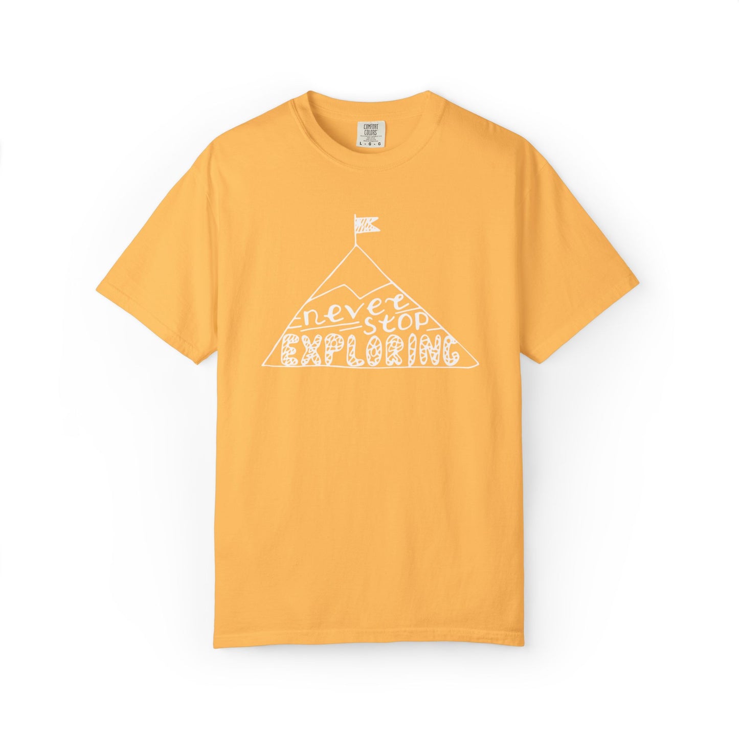Never Stop Exploring Cool Tee Trekking Outdoor Adventure Hiking Nature Lover Rocks Climbing Unisex Heavy Cotton T-Shirt