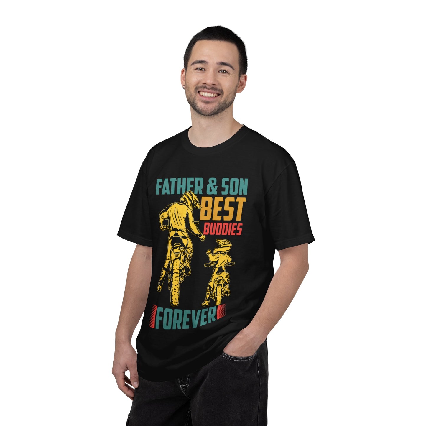 Lovable Father And Son Best Buddies Forever Role Model Loving Father Fatherhood Heroic Dad Unisex Heavy Cotton T-Shirt