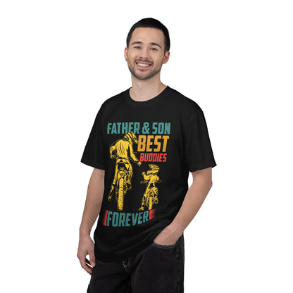 Lovable Father And Son Best Buddies Forever Role Model Loving Father Fatherhood Heroic Dad Unisex Heavy Cotton T-Shirt