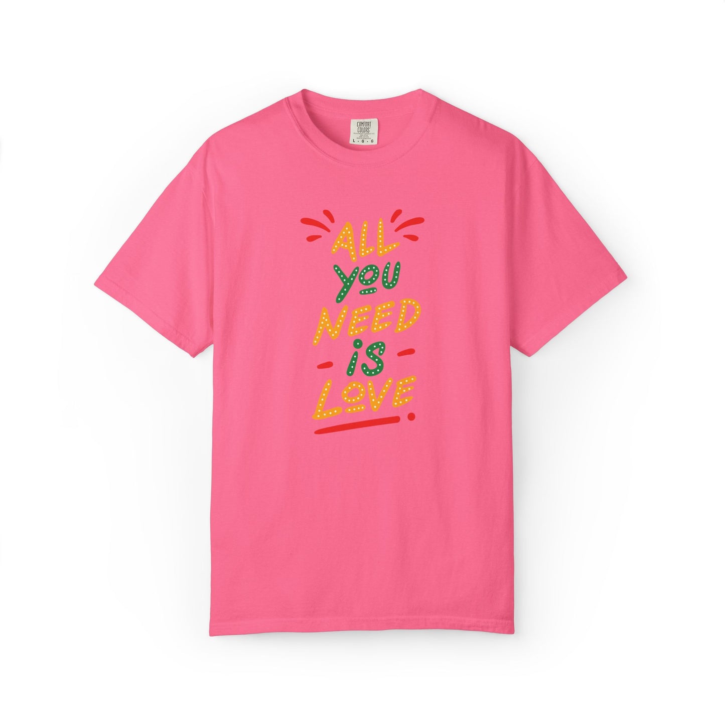 All You Need Is Love T-Shirt — Retro Handwritten Love Graphic Unisex Heavy Cotton T-Shirt