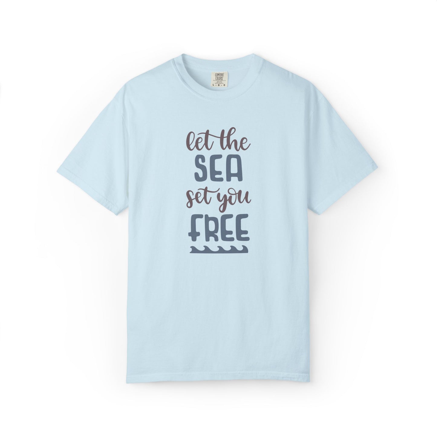 Let The Sea Set You Free Summer Tee Sunshine Days Ice Cream Camping Beachcombing Unisex Heavy Cotton T-Shirt