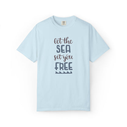 Let The Sea Set You Free Summer Tee Sunshine Days Ice Cream Camping Beachcombing Unisex Heavy Cotton T-Shirt