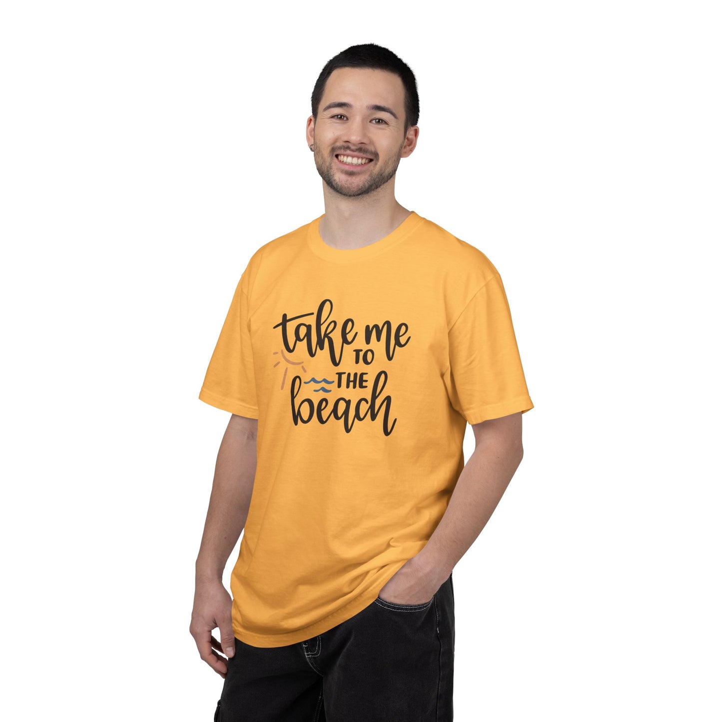 Take Me To The Beach Sunset Vibes Ocean Tee Sandy Celebration Adventure Camp Unisex Heavy Cotton T-Shirt